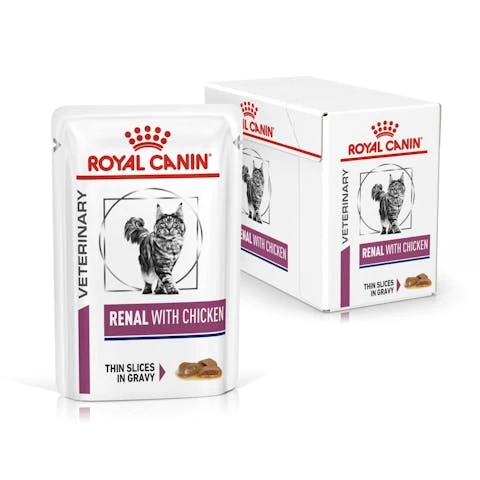 پوچ گربه رویال کنین مدل Renal with Chicken وزن 85 گرمcken